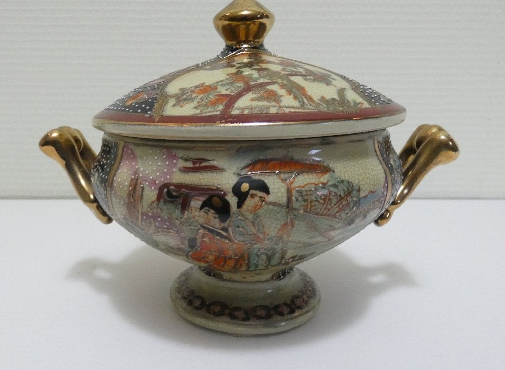China -Satsuma- kleine terrine met deksel [2090-B], Antiquités & Art, Antiquités | Accessoires de maison, Enlèvement ou Envoi