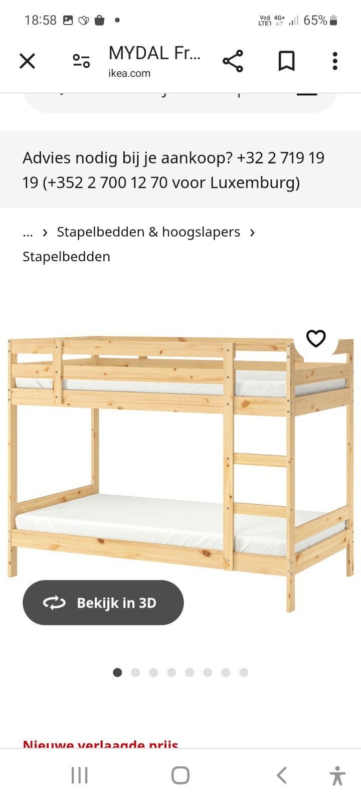 Stapelbed, Enlèvement, Lits superposés