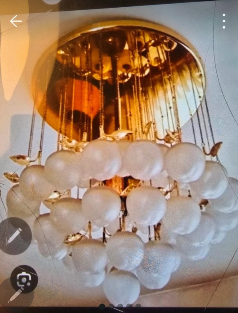 Murano Venini 1960 kroonluchter #Lalique #Vsl #Vallauris, Gebruikt, E14 (klein), Ophalen of Verzenden, Glas