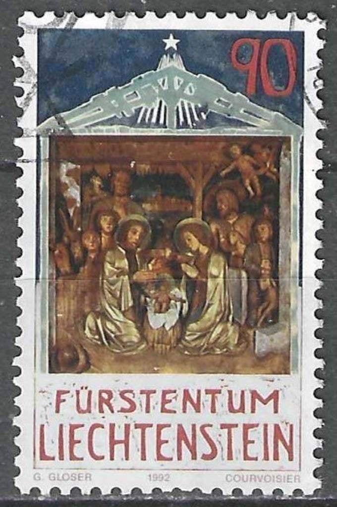 Liechtenstein 1992 - Yvert 992 - Kapel van Triesen (ST), Verzenden, Gestempeld