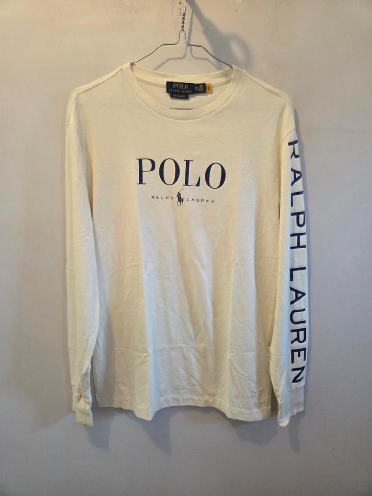Polo Ralph Lauren T-shirt met lange mouwen — gebroken wit, Kleding | Dames, T-shirts, Ophalen of Verzenden, Wit, Lange mouw