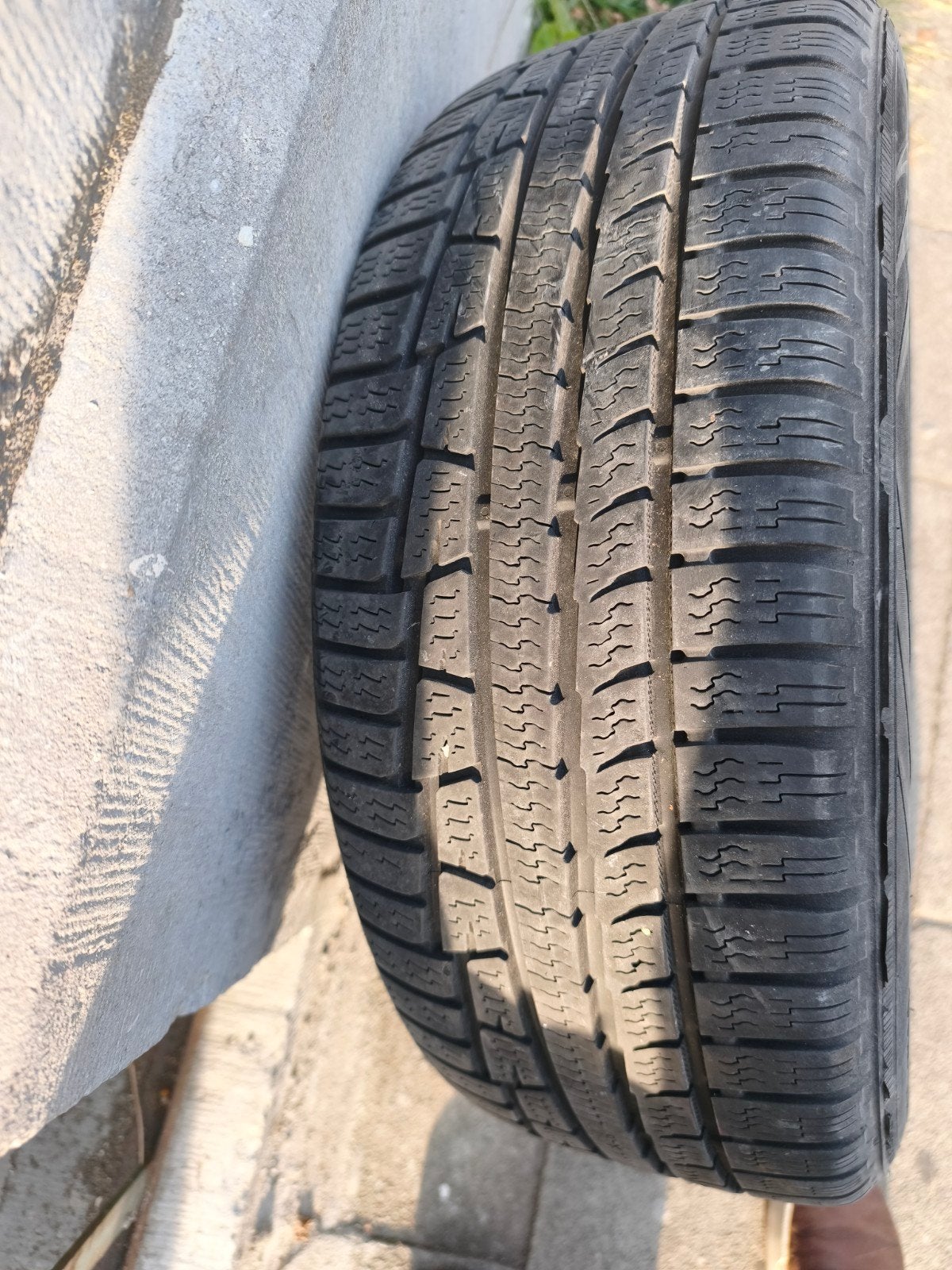 4-seizoenbanden met velg te koop. 205/55/R16 91H, Auto-onderdelen, Banden en Velgen, Ophalen, Band(en)