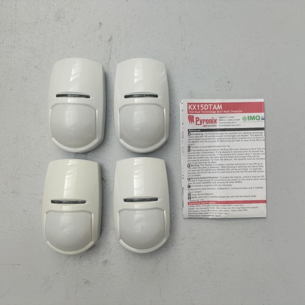 4 détecteurs Pyronix KX15DTAM Dual AM d'une portée de 15 m, Enlèvement ou Envoi, Comme neuf, Détecteur, Capteur ou Alarme, Mouvement