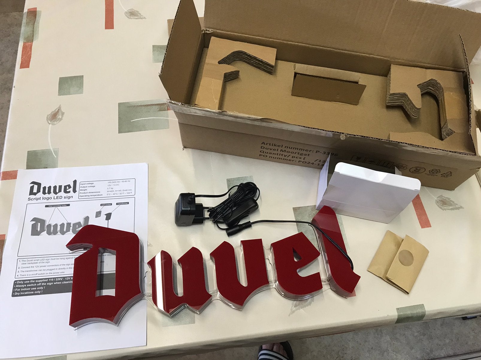 Panneau LED Duvel, neuf, Enlèvement ou Envoi, Neuf, Table lumineuse ou lampe (néon)