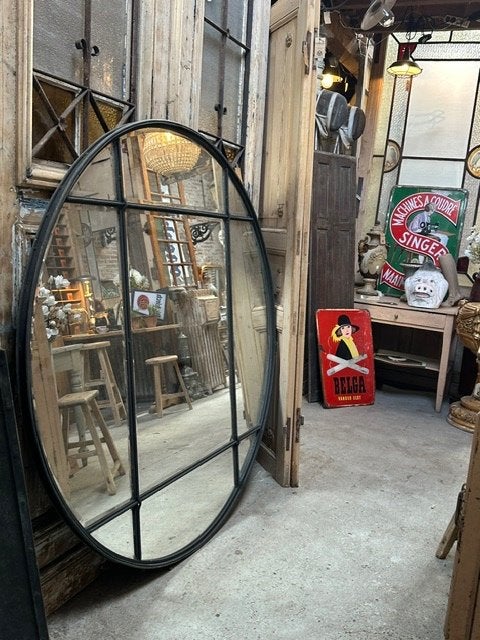ronde grote spiegel wandspiegel, Enlèvement ou Envoi, Rond, Comme neuf, 100 à 150 cm