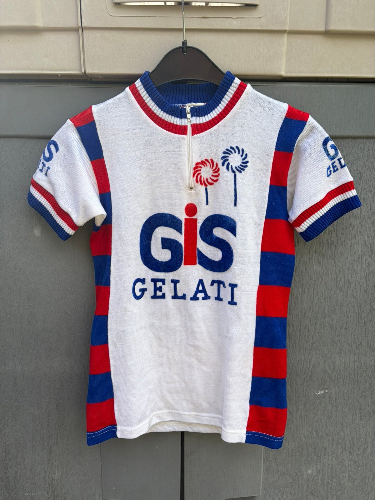 Maillot de vélo en laine Vintage Gis-Gelati 1979, Enlèvement ou Envoi, Utilisé, Vêtements