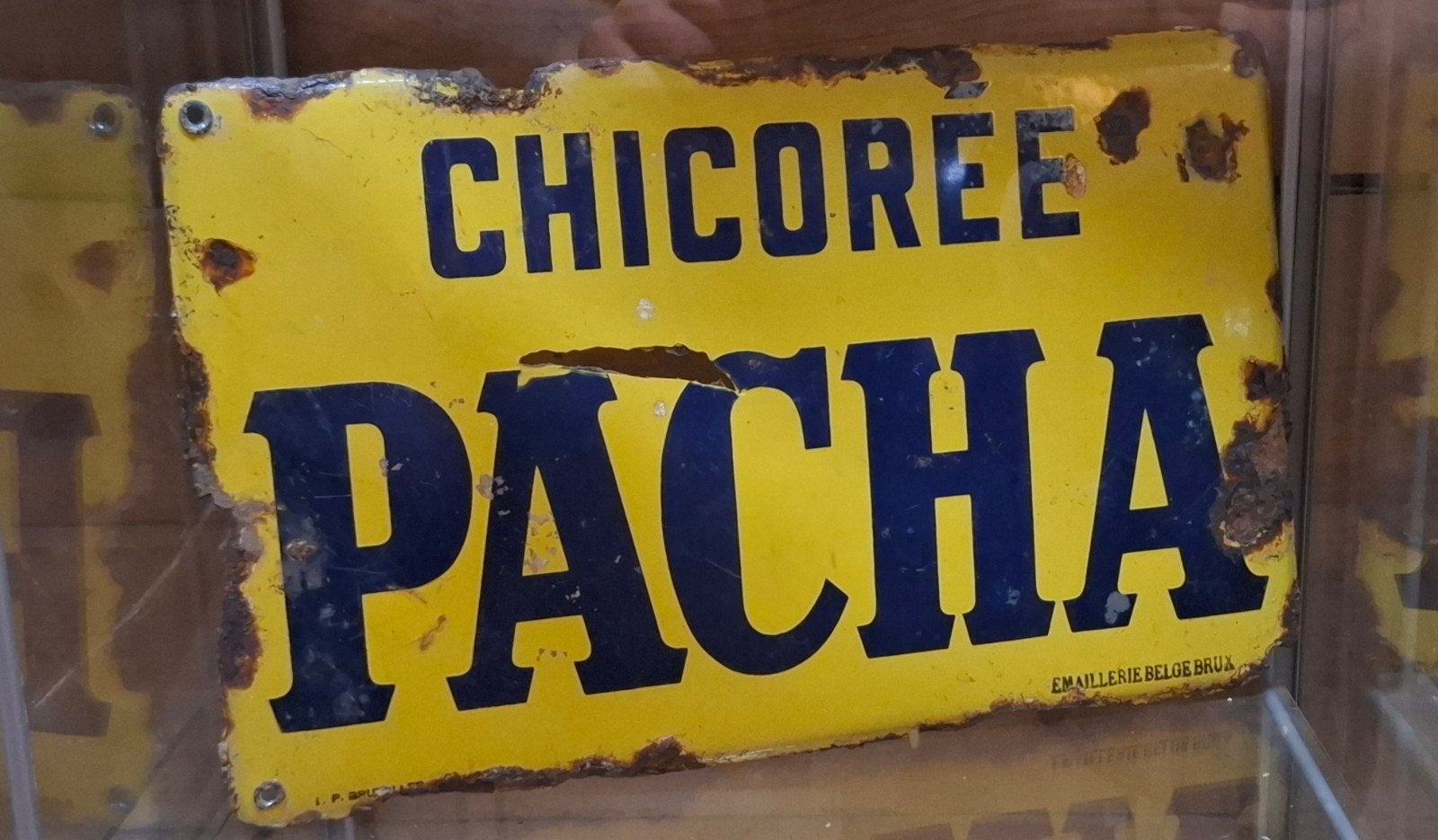 Emaille bord chicorée pacha, Ophalen of Verzenden