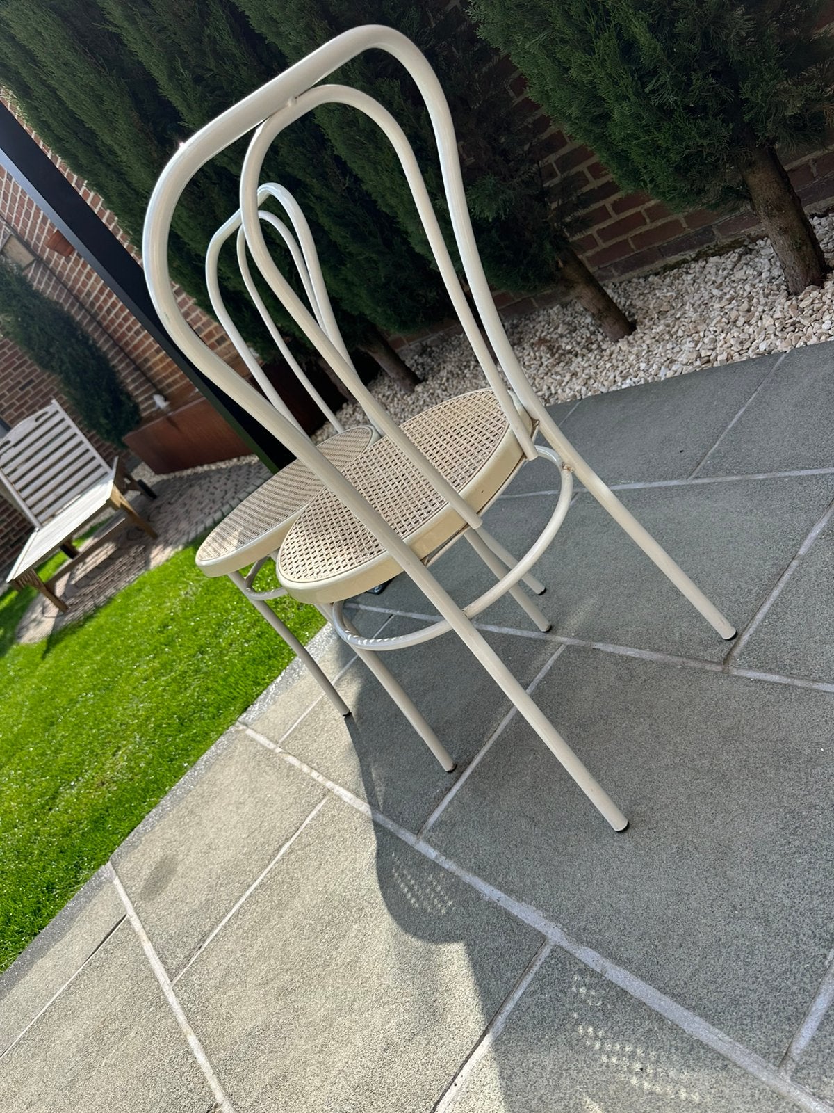 2 chaises de bistrot italiennes, marquées, Enlèvement, Utilisé, Métal