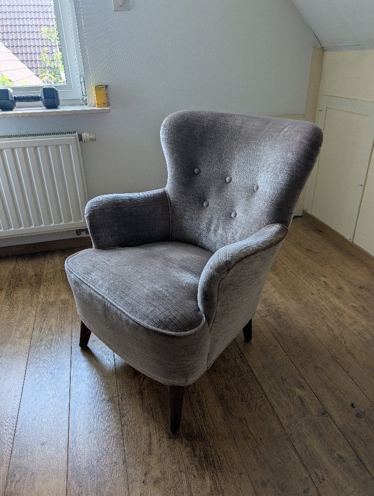 Fauteuil Vintage Wingback, Maison & Meubles, Fauteuils, Comme neuf, Bois, Tissus, 50 à 75 cm, Moins de 75 cm, Enlèvement