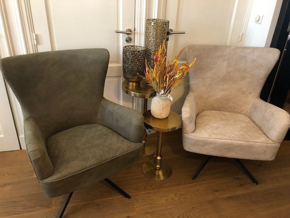Luxe fauteuil draaistoel zetel AANBIEDING armstoel lederlook, Huis en Inrichting, Ophalen, Nieuw, 75 tot 100 cm, Stof