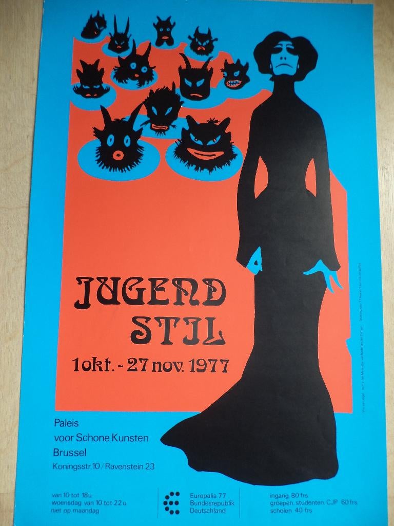 grote affiche EUROPALIA 1977 JUGENDSTIL BXL PSK Art Nouveau, Enlèvement ou Envoi