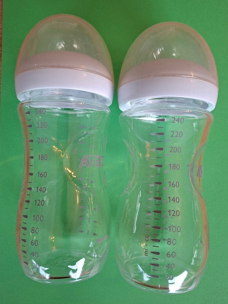 Philips Avent Glazen Babyflessen 240 ml, Kinderen en Baby's, Ophalen, Zo goed als nieuw, Babyfles, Philips Avent