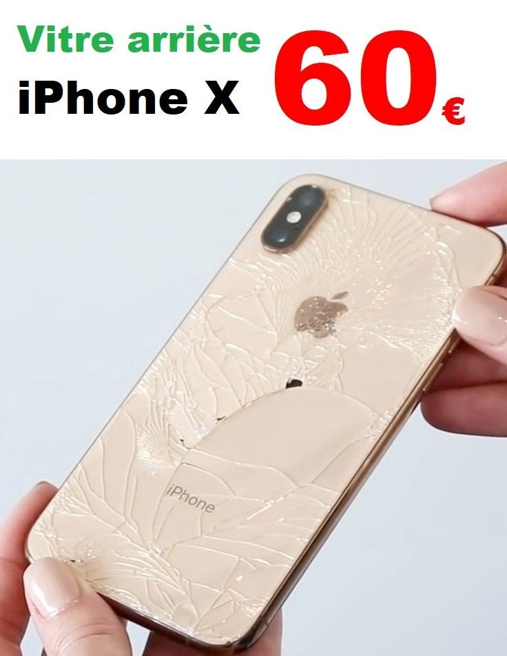 Remplacement vitre arrière iPhone X pas cher à Bruxelles, Ophalen, Apple