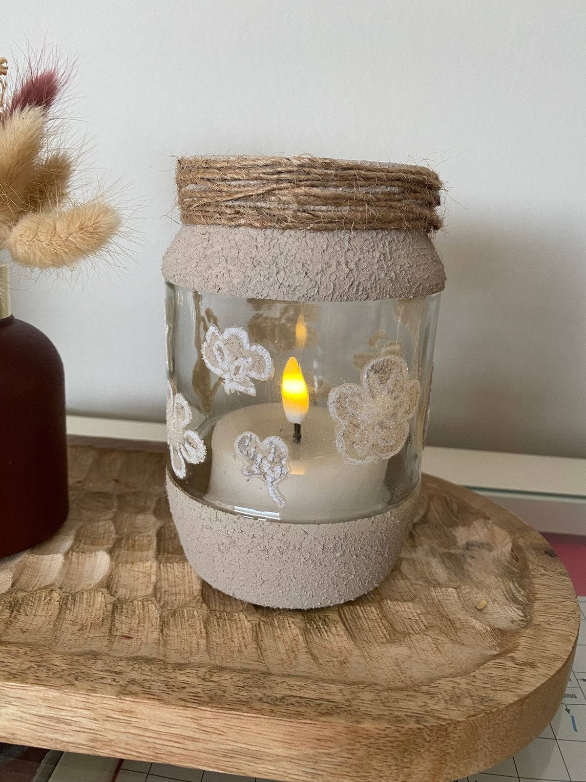 Handgemaakt Sfeervol Windlicht / Kaarsenhouder, Ophalen, Zo goed als nieuw, Glas, Handgemaakt