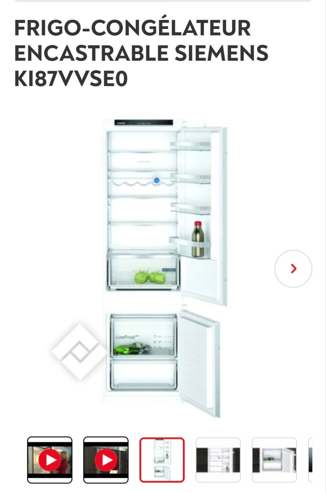 Frigo congélateur SIEMENS 177cm NEUF mais 1 porte Abîmée, Enlèvement