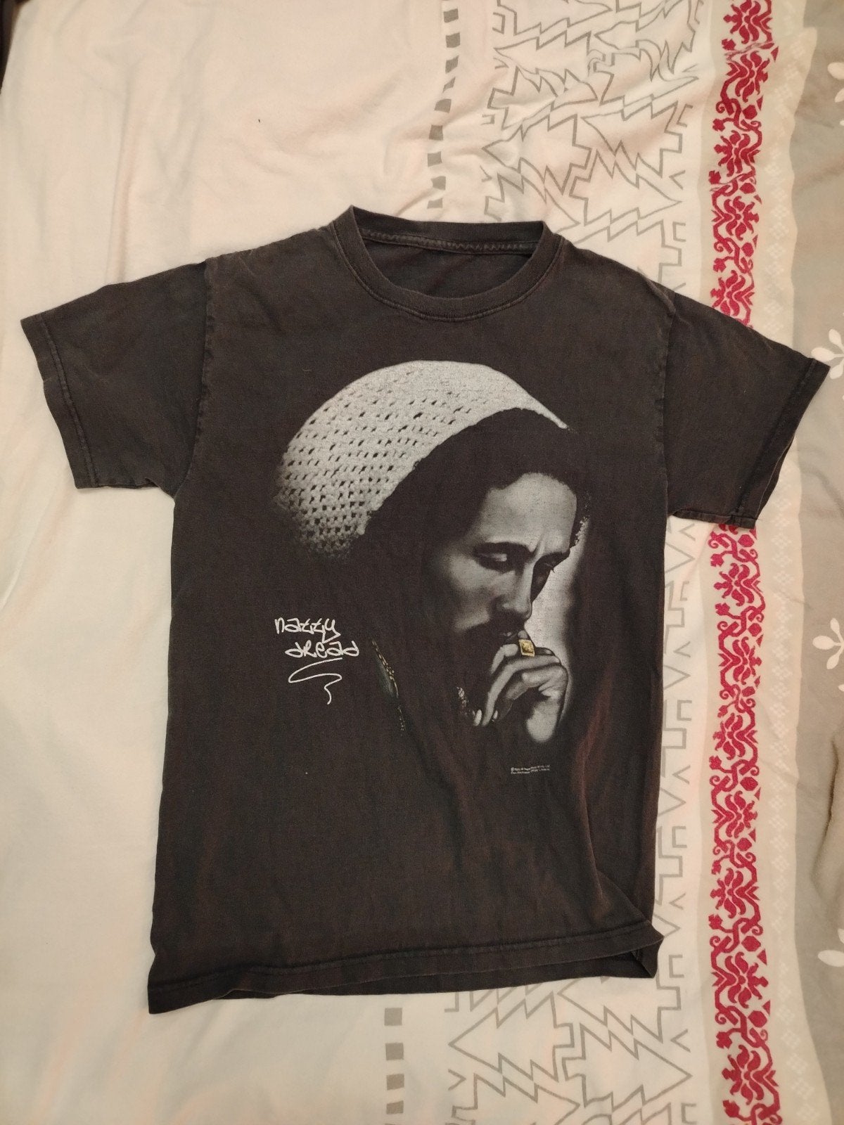 T-shirt - homme -- taille small * bob Marley * occasion., Enlèvement ou Envoi, Porté, Taille 46 (S) ou plus petite, Noir