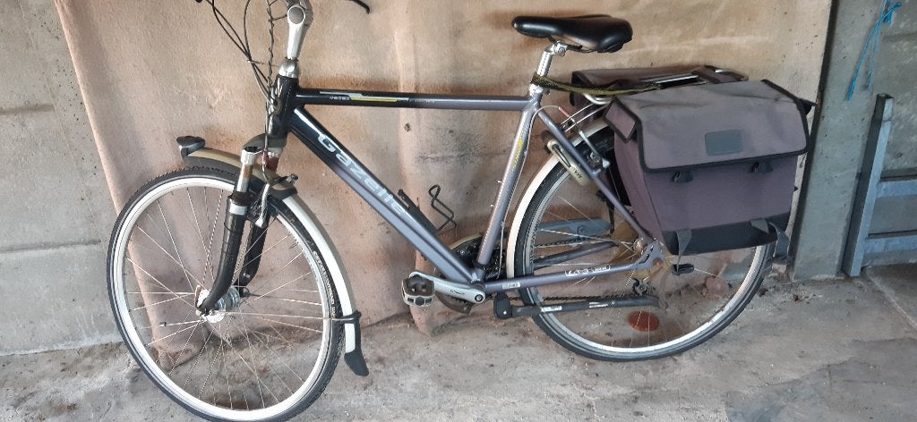 mannenfiets, Fietsen en Brommers, Ophalen, Gebruikt, Velgrem, Versnellingen