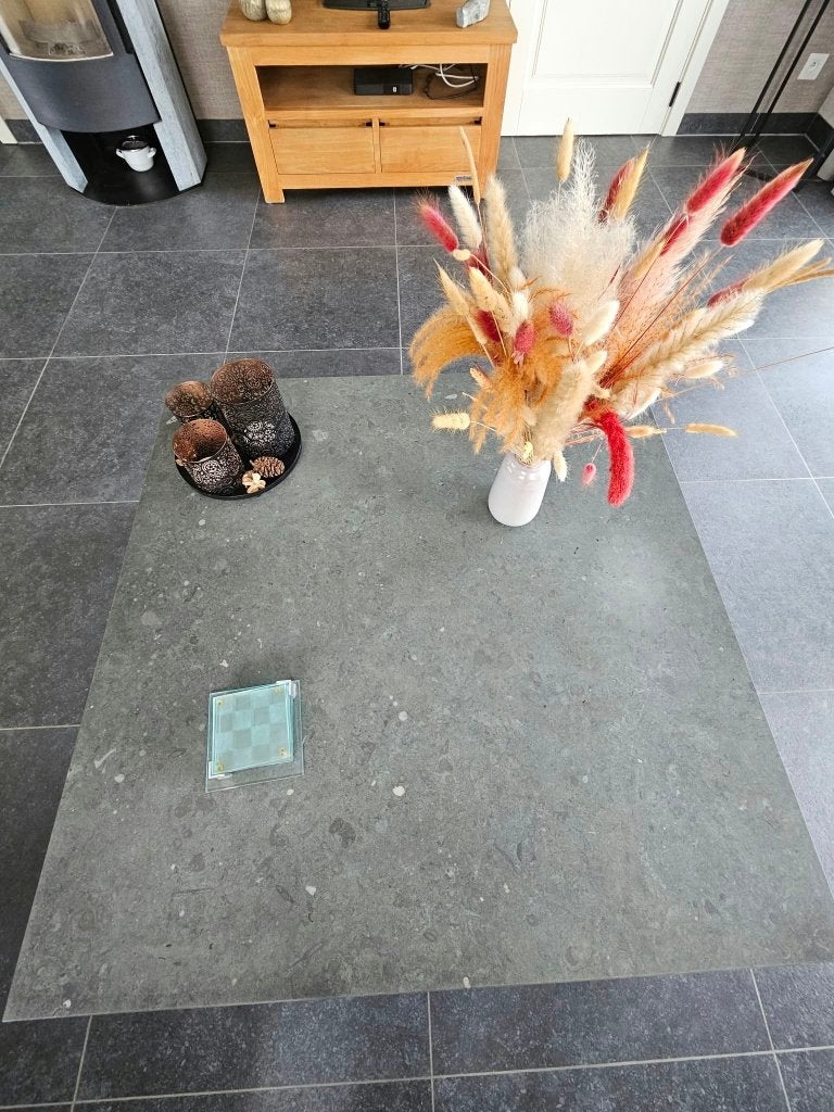 Salontafel natuursteen blad, Huis en Inrichting, Ophalen, Overige materialen, 50 tot 100 cm, Vierkant