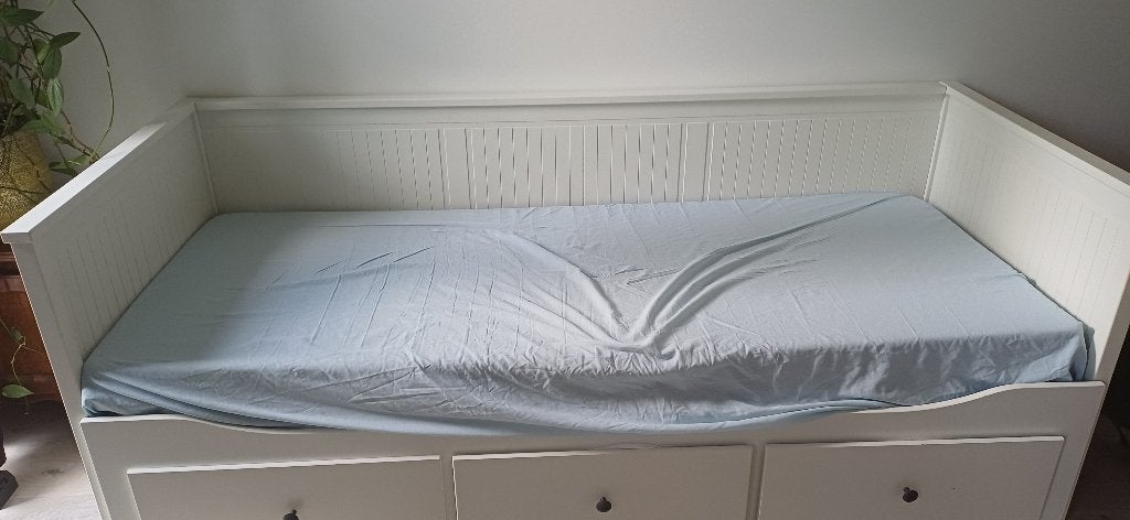 Slaapbank, Ophalen, Gebruikt, Wit, Tweepersoons