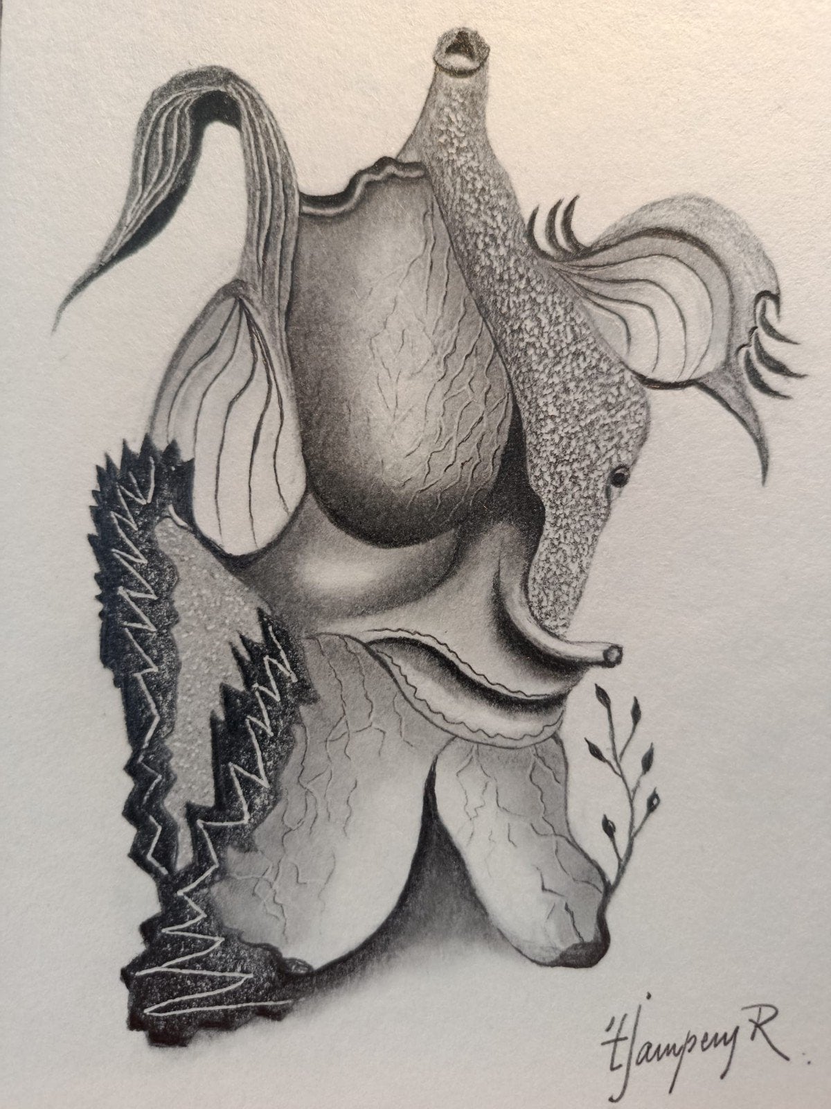 surrealistische tekeningen. 13x18cm, Ophalen of Verzenden