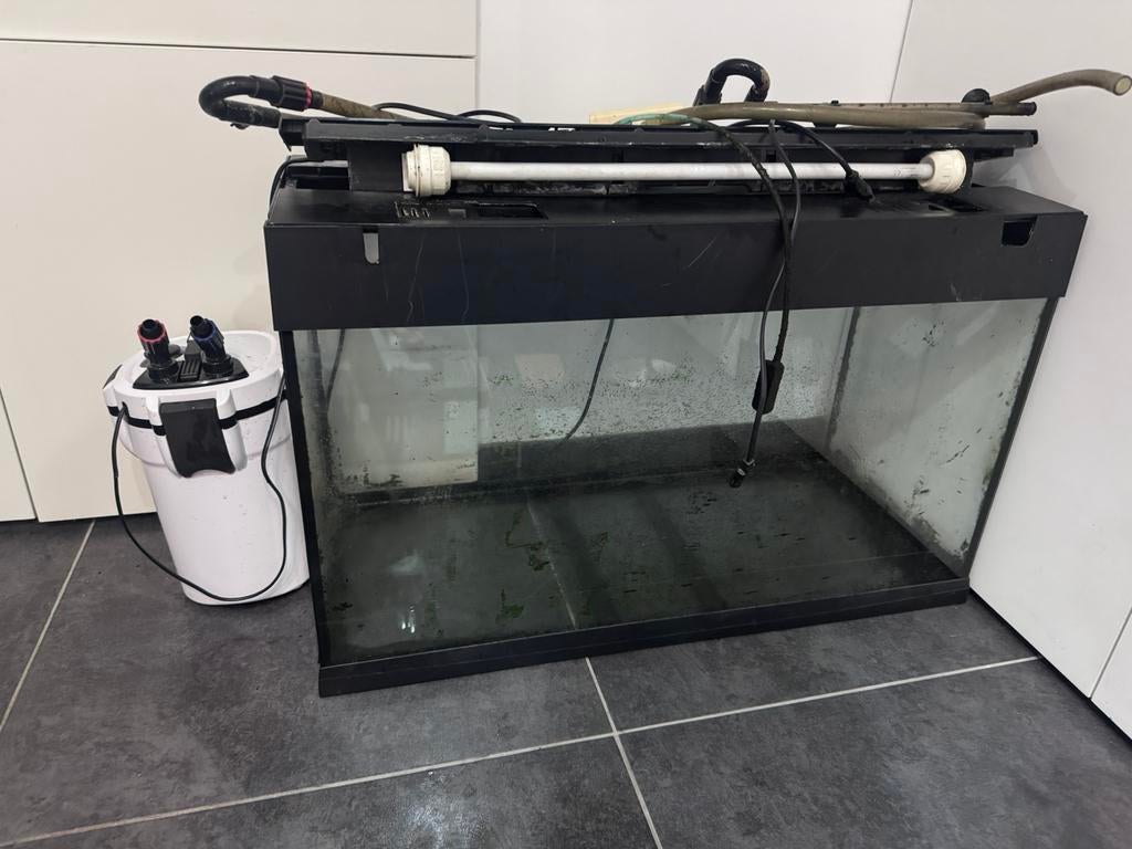 Compleet aquarium 80cm met buitenfilter en lamp, Ophalen, Gebruikt
