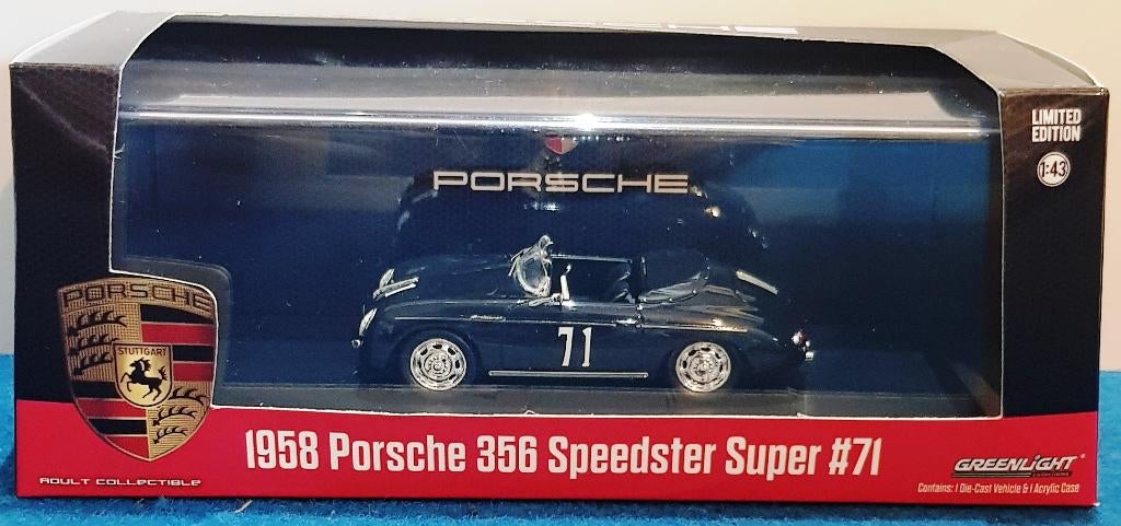 Greenlight 1/43 1958 Porsche 356 Speedster Super #71, Verzenden, Nieuw, Auto, Overige merken