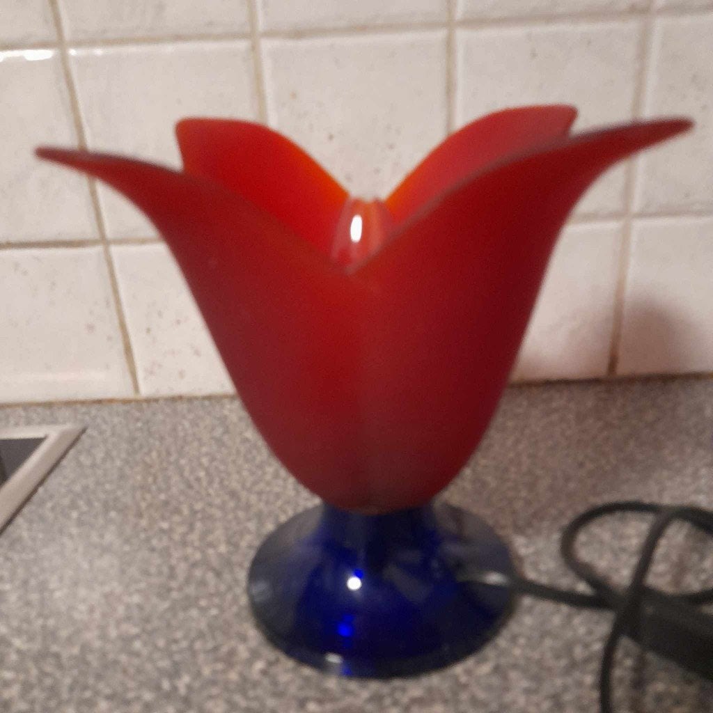 Vintage glazen tulplamp merk “Van de Heg”, Antiek en Kunst, Ophalen of Verzenden