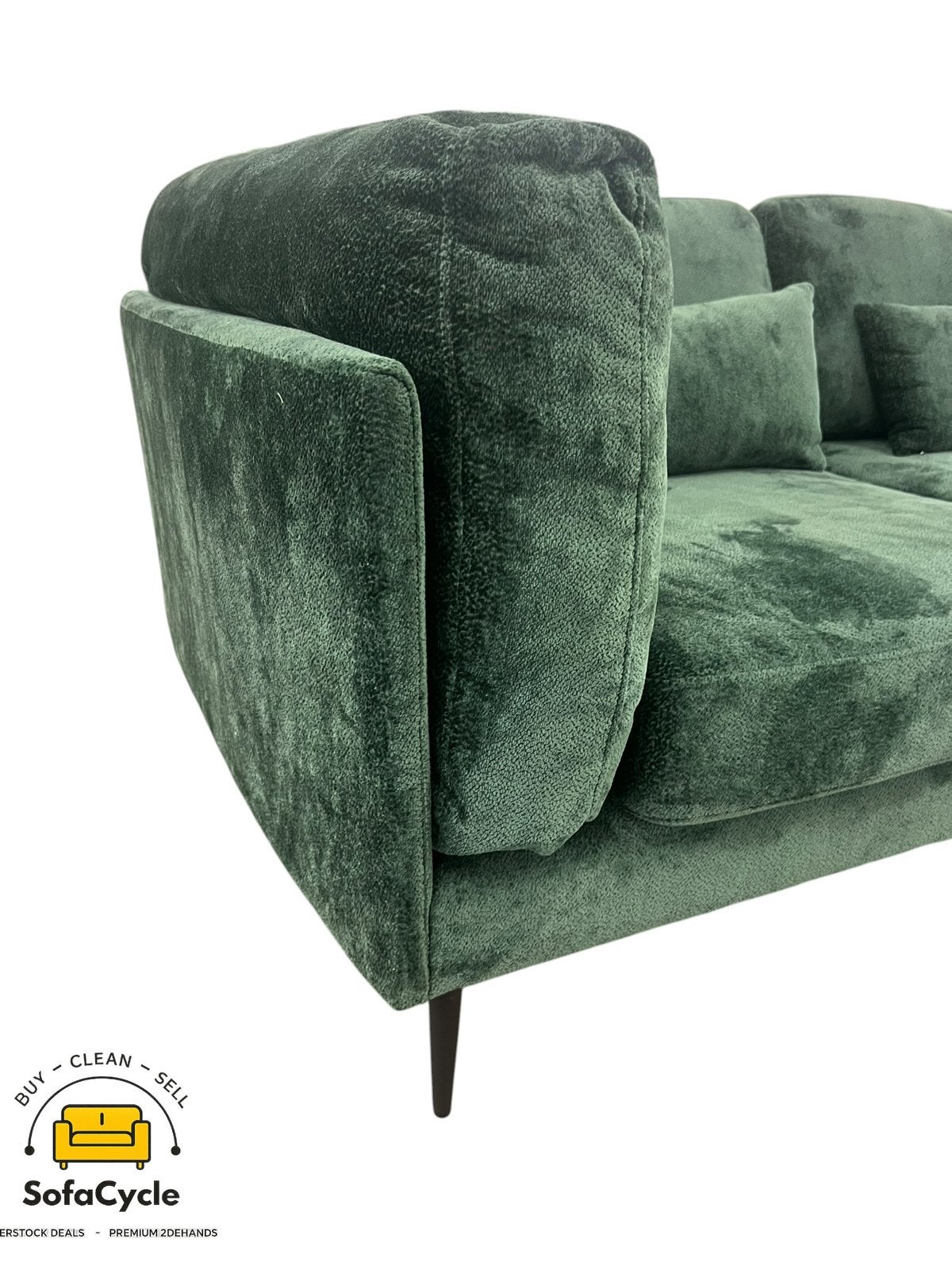 Siège d'angle spacieux en tissu vert, coin R — surstock, Neuf, Enlèvement ou Envoi, SofaCycle, Tissus