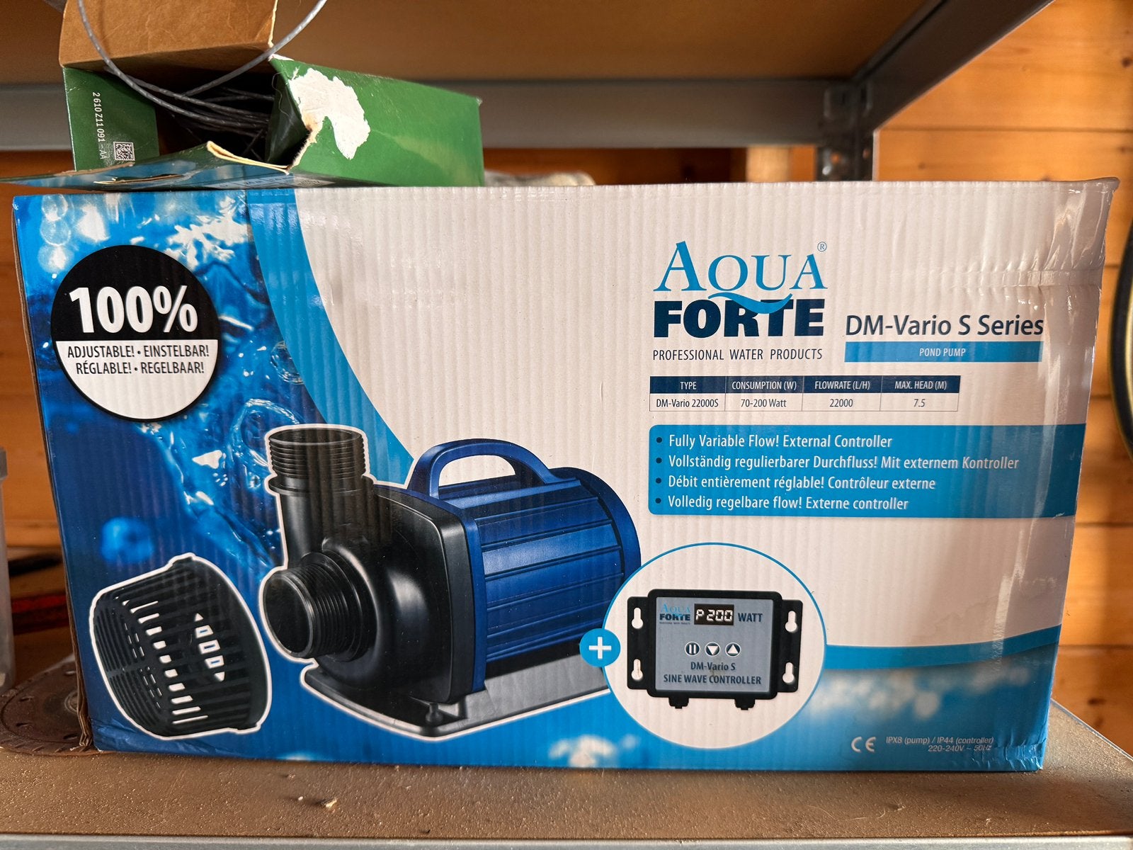 Aqua forte dm-vario 22 000 vijverpomp 22kub, Ophalen, Gebruikt, Vijverbak