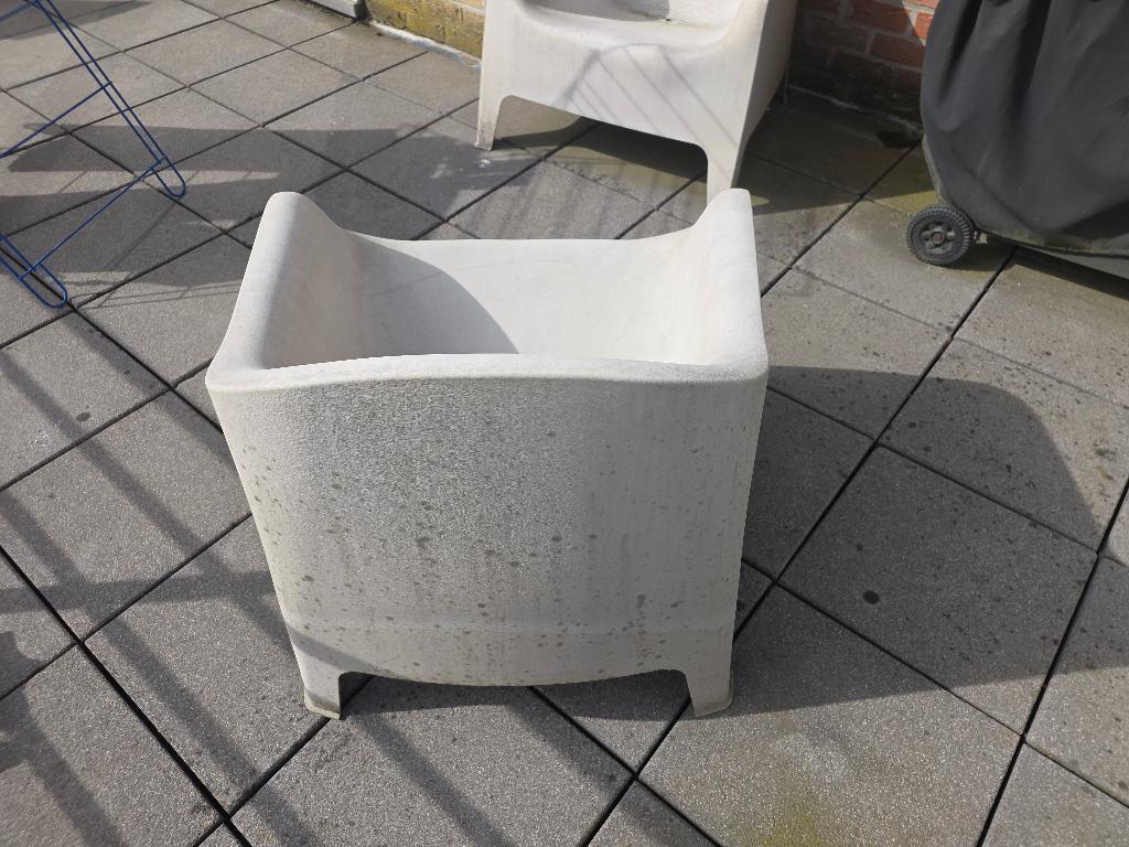 Twee fauteul stoelen, Ophalen of Verzenden, Gebruikt, Kunststof, Stapelbaar