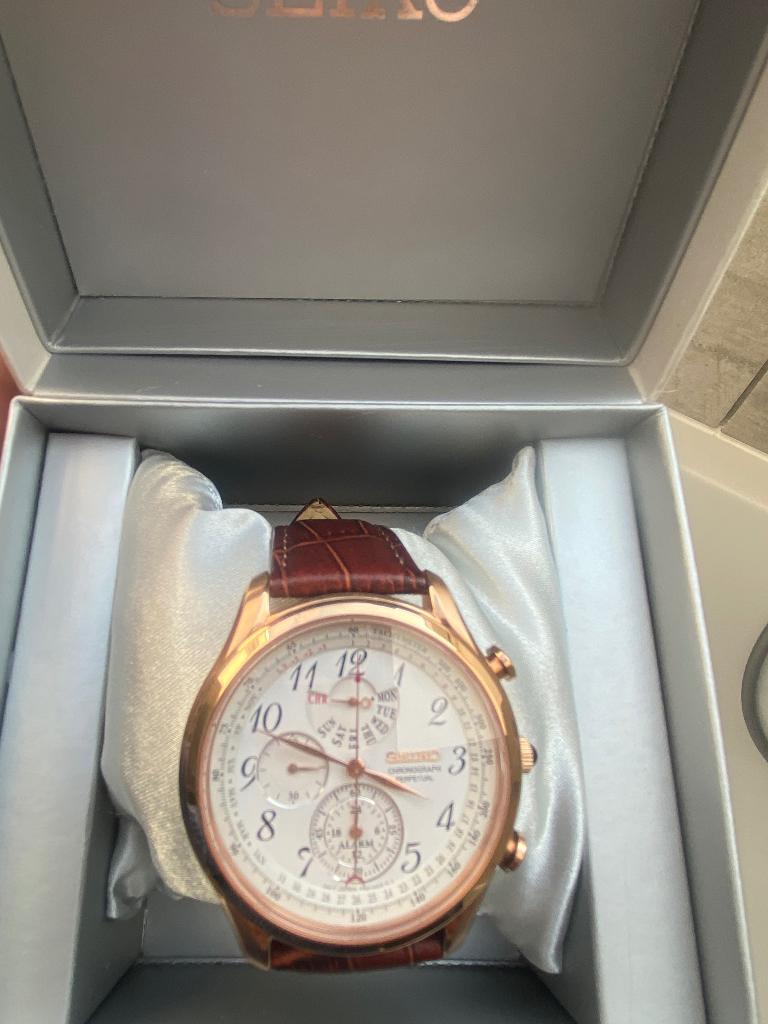 Horloge, Handtassen en Accessoires, Horloges | Heren, Ophalen, Seiko, Leer, Polshorloge