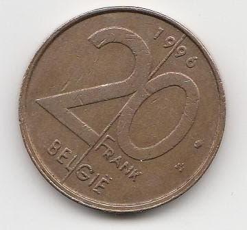 Belgische 20 Frank / 20 Francs munt (1996), Postzegels en Munten, Munten | België, Ophalen, Losse munt