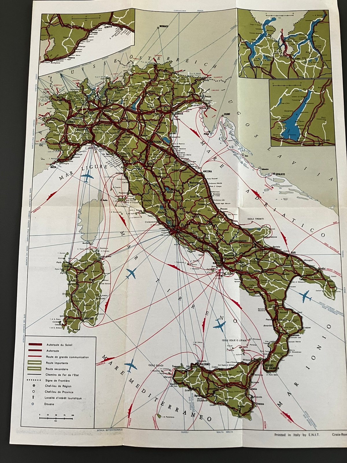 Landkaart ITALIË., Ophalen of Verzenden, Zo goed als nieuw, Italië, Landkaart
