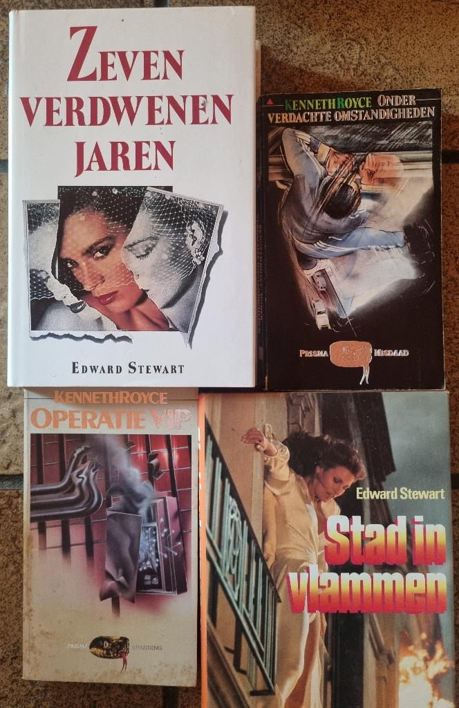 4 boeken: Edward Stewart + Kenneth Royce, Livres, Thrillers, Enlèvement ou Envoi, Utilisé, Diverse auteurs, Europe autre