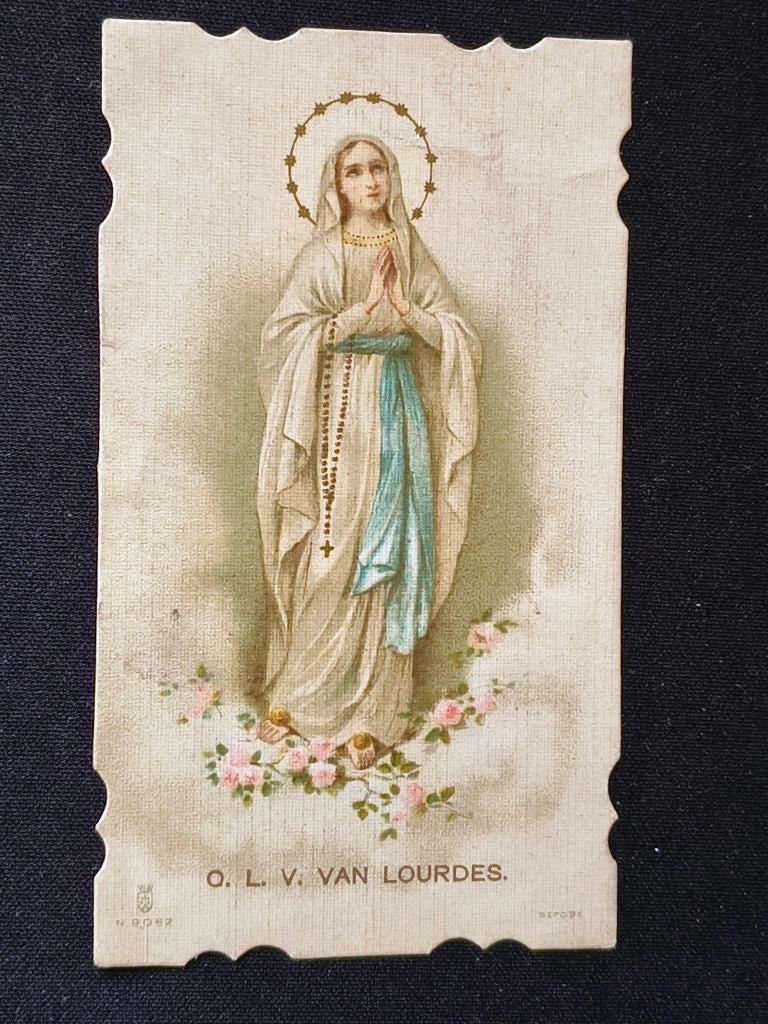 Antiek Bidprentje O.L.V. Lourdes – Ca. 1920-1950, Verzamelen, Bidprentjes en Rouwkaarten, Ophalen of Verzenden, Bidprentje
