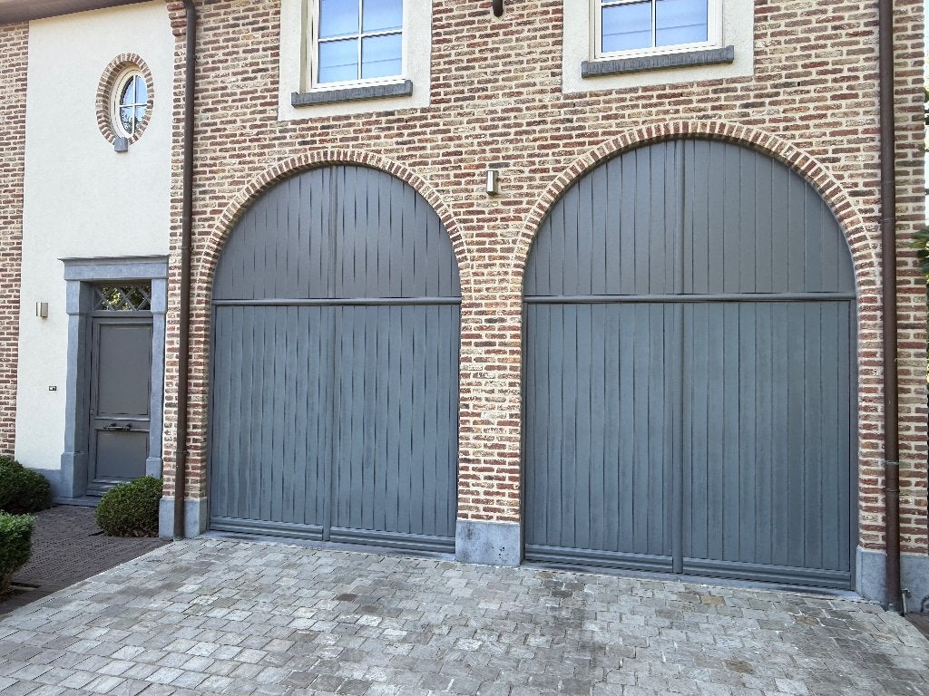 Garagepoort landelijke stijl, Ophalen, Gebruikt, 120 cm of meer, Garagedeur