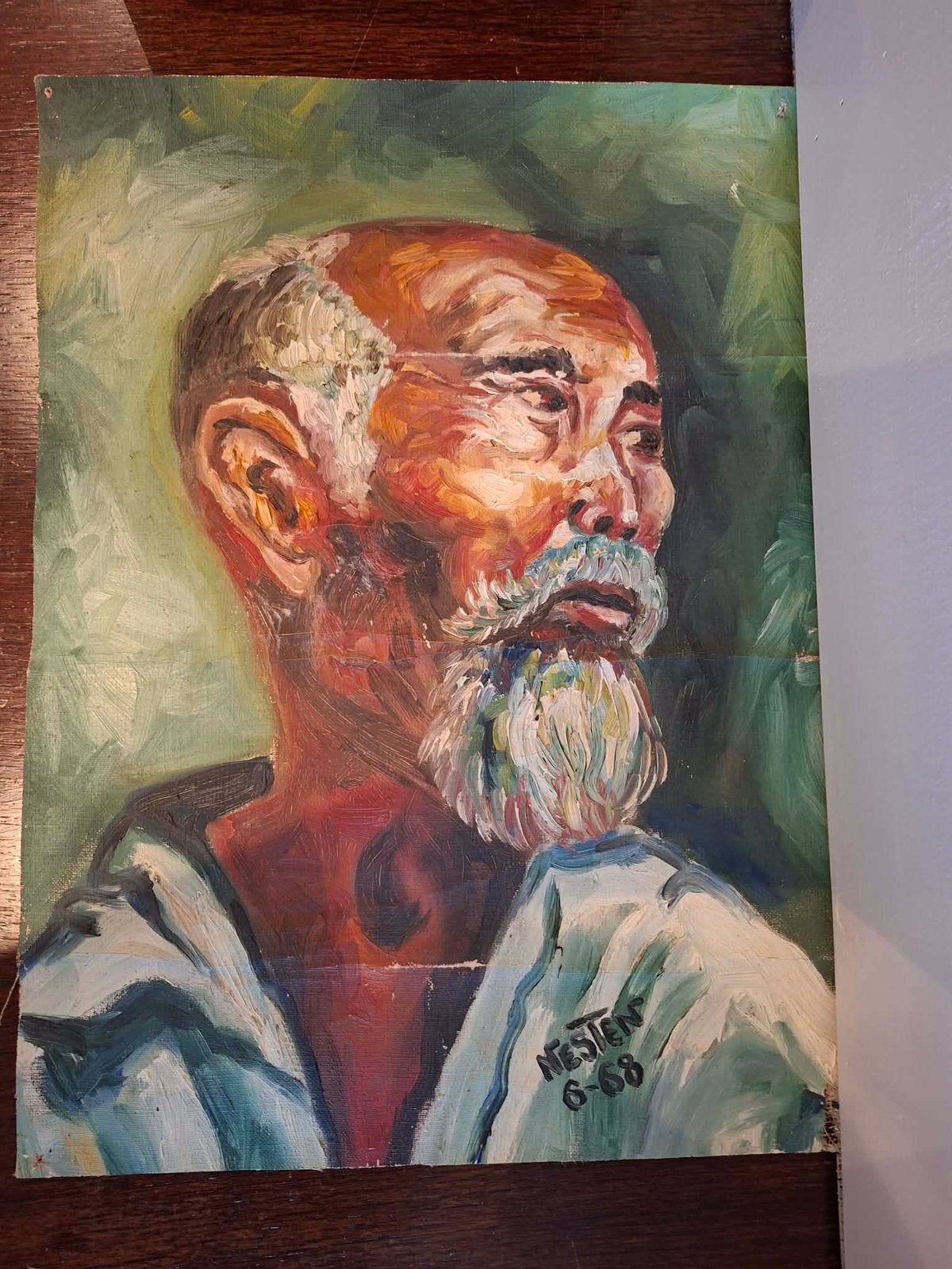 Origineel schilderij van Nesten 1968 Cartoonist gesigneerd, Glas, Ophalen of Verzenden, Portret, Gesigneerd