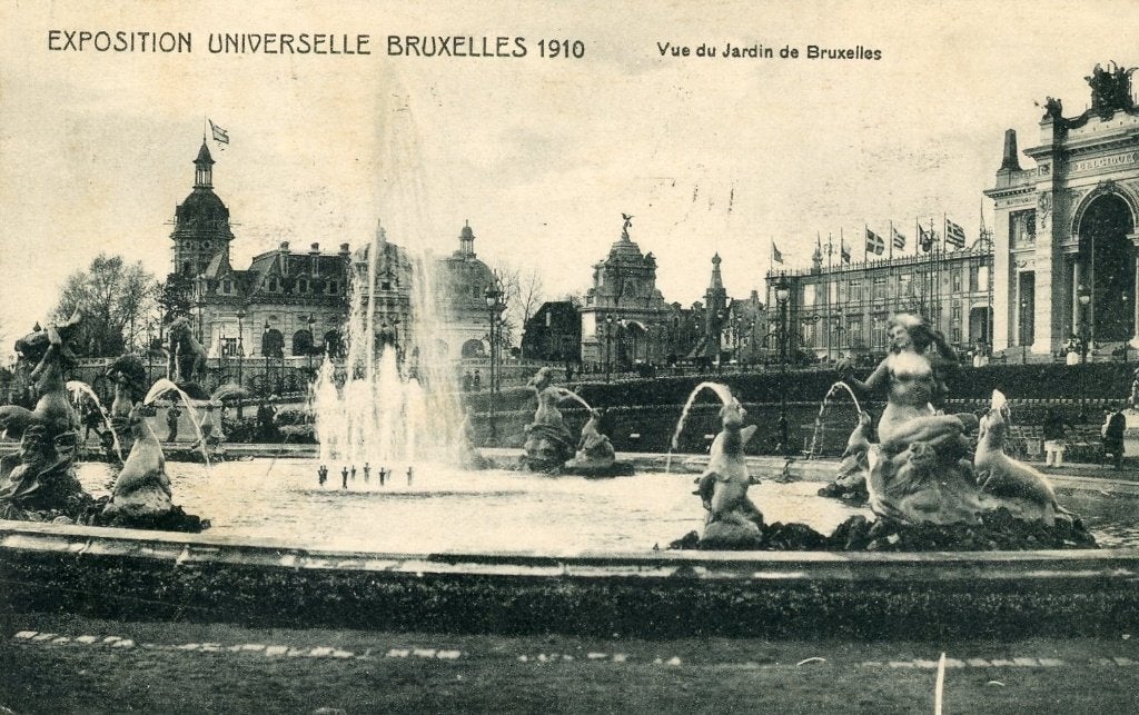 5 cartes postales - expo 1910 Bruxelles, Envoi