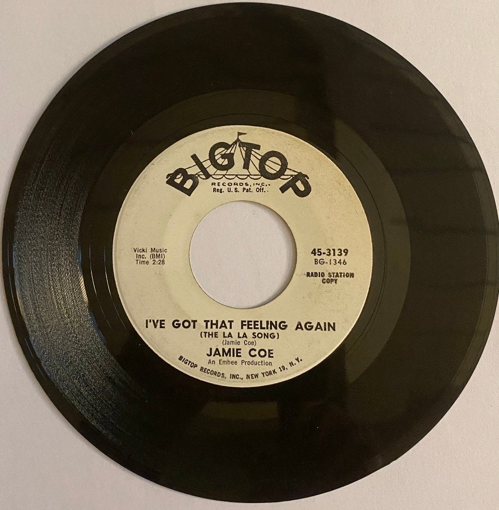 Jamie Coe–The Fool  (1963)—Original US Promo Teen Doo Wop, Pressage original, Enlèvement ou Envoi, 7 inch, Utilisé