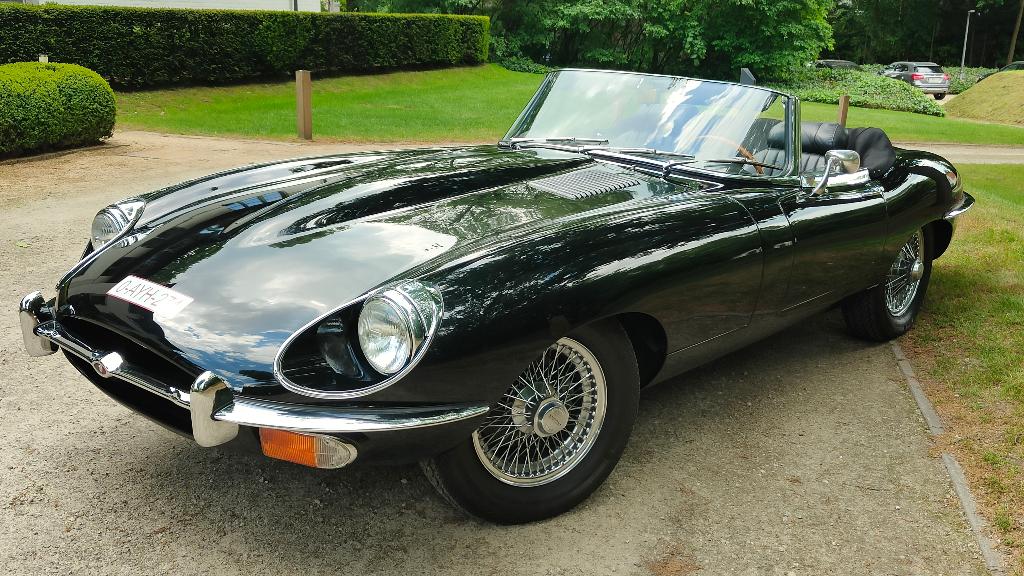 Prachtige Jaguar E.Type, Achterwielaandrijving, Zwart, 4200 cc, Cabriolet