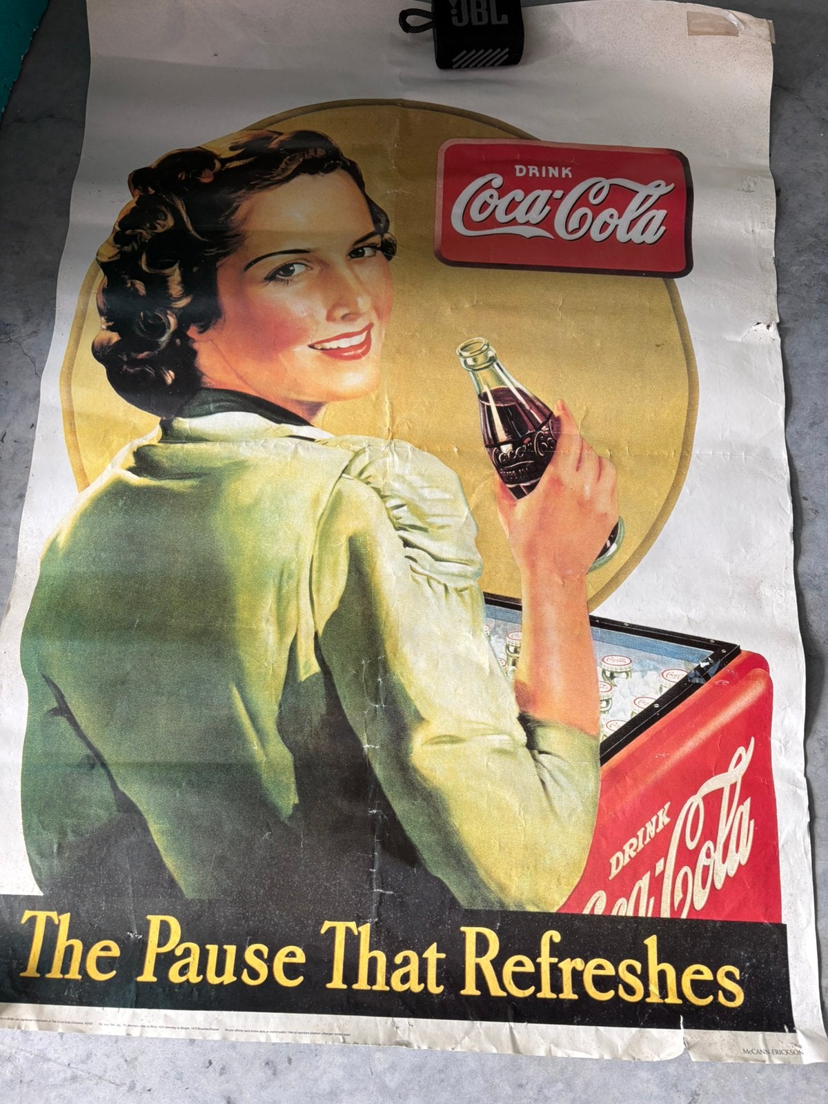 Oud coca cola poster, Ophalen, Zo goed als nieuw