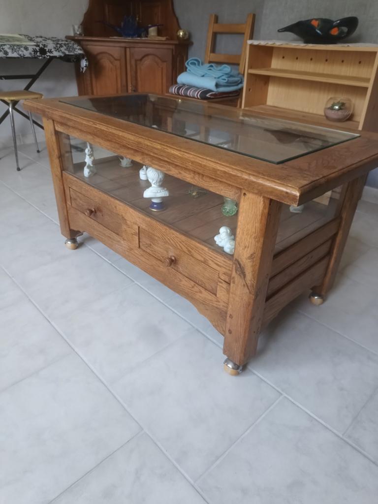 Table de salon en chêne, Antiquités & Art