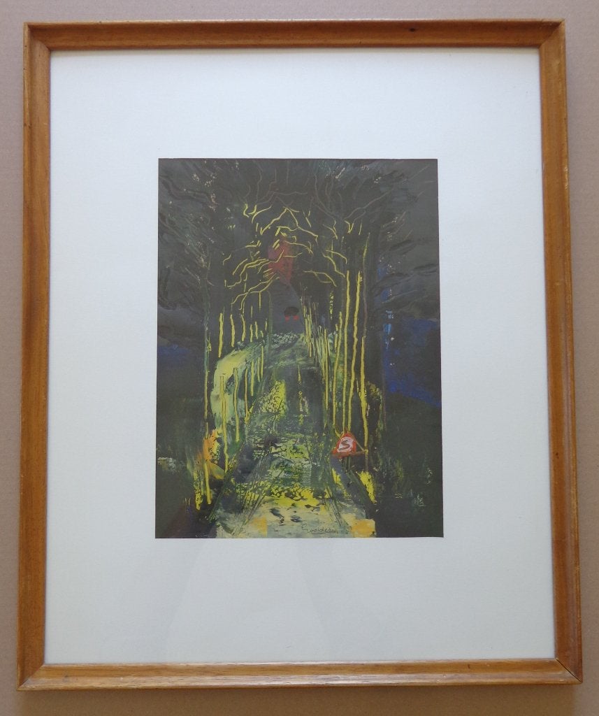 JACK GODDERIS / DONKERE STRAAT / OLIEVERF / 58x48cm / KADER, Enlèvement ou Envoi