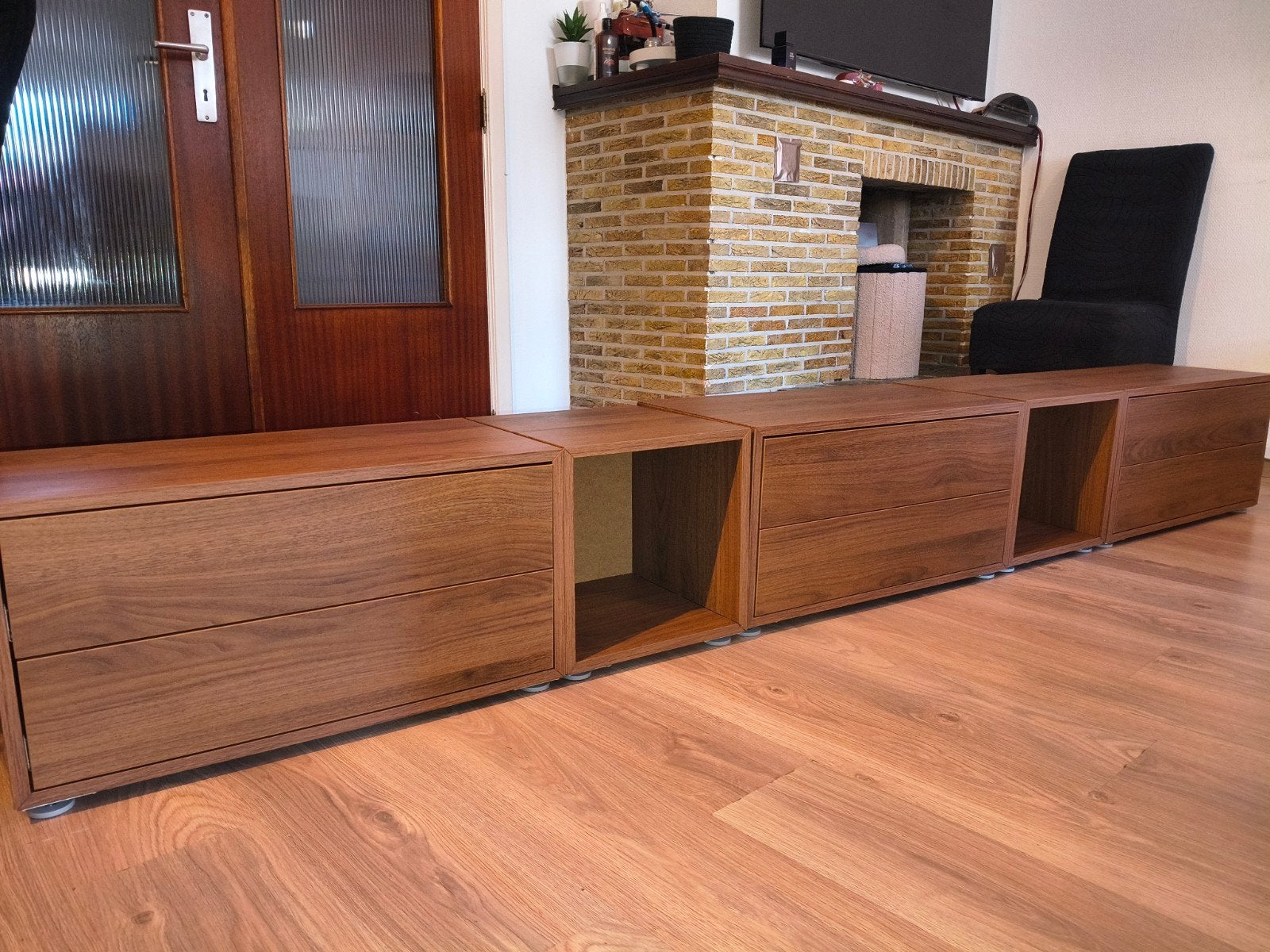 Grand Meuble TV Modulable Bois de Qualité -

2m80 - Comme Ne, Comme neuf, Autres essences de bois, Moderne, 150 à 200 cm