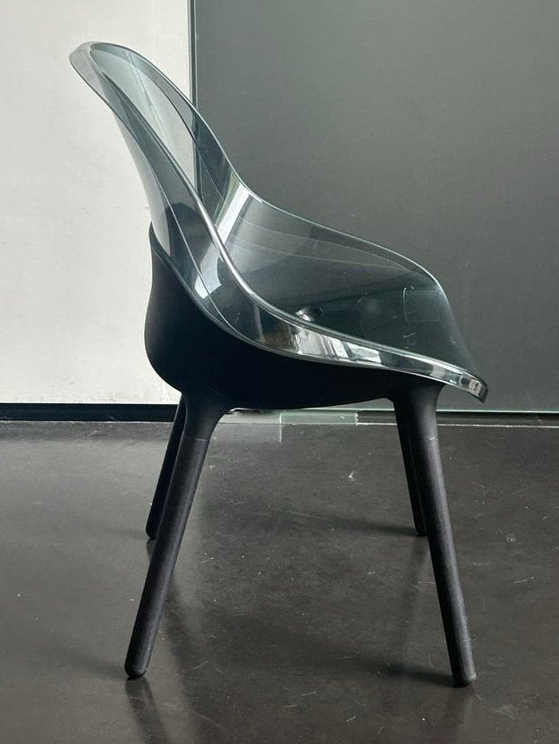 Fauteuil seau IKEA FANBYN transparent avec base gris/noire, Comme neuf, Synthétique, Enlèvement, Une