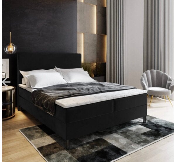 Nieuwe boxspring 200x220, Ophalen, Zwart, Overige maten, 220 cm