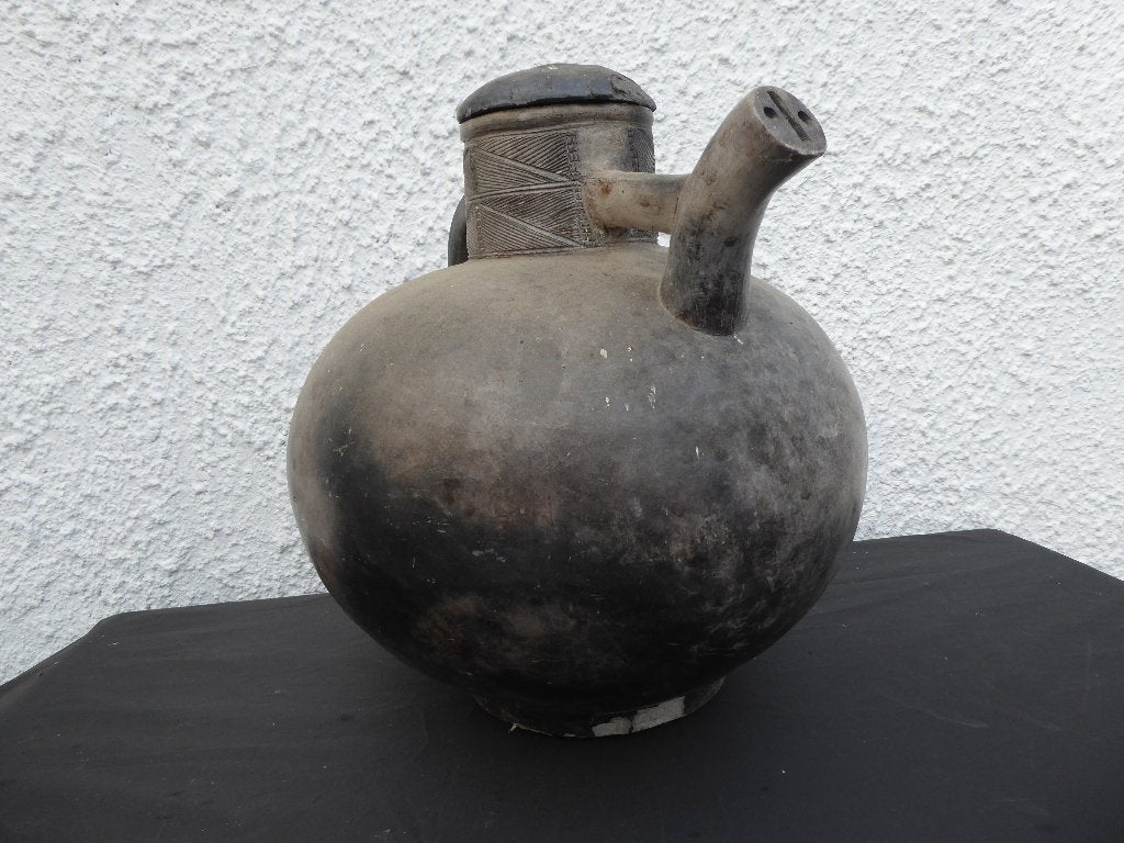 ancienne cruche en terre cuite ,Congo , 19ieme, Ophalen