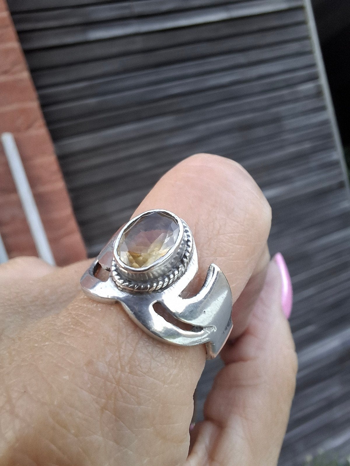 vintage zilveren stenen ring T57, Handtassen en Accessoires, Ophalen of Verzenden, Zilver, Zilver