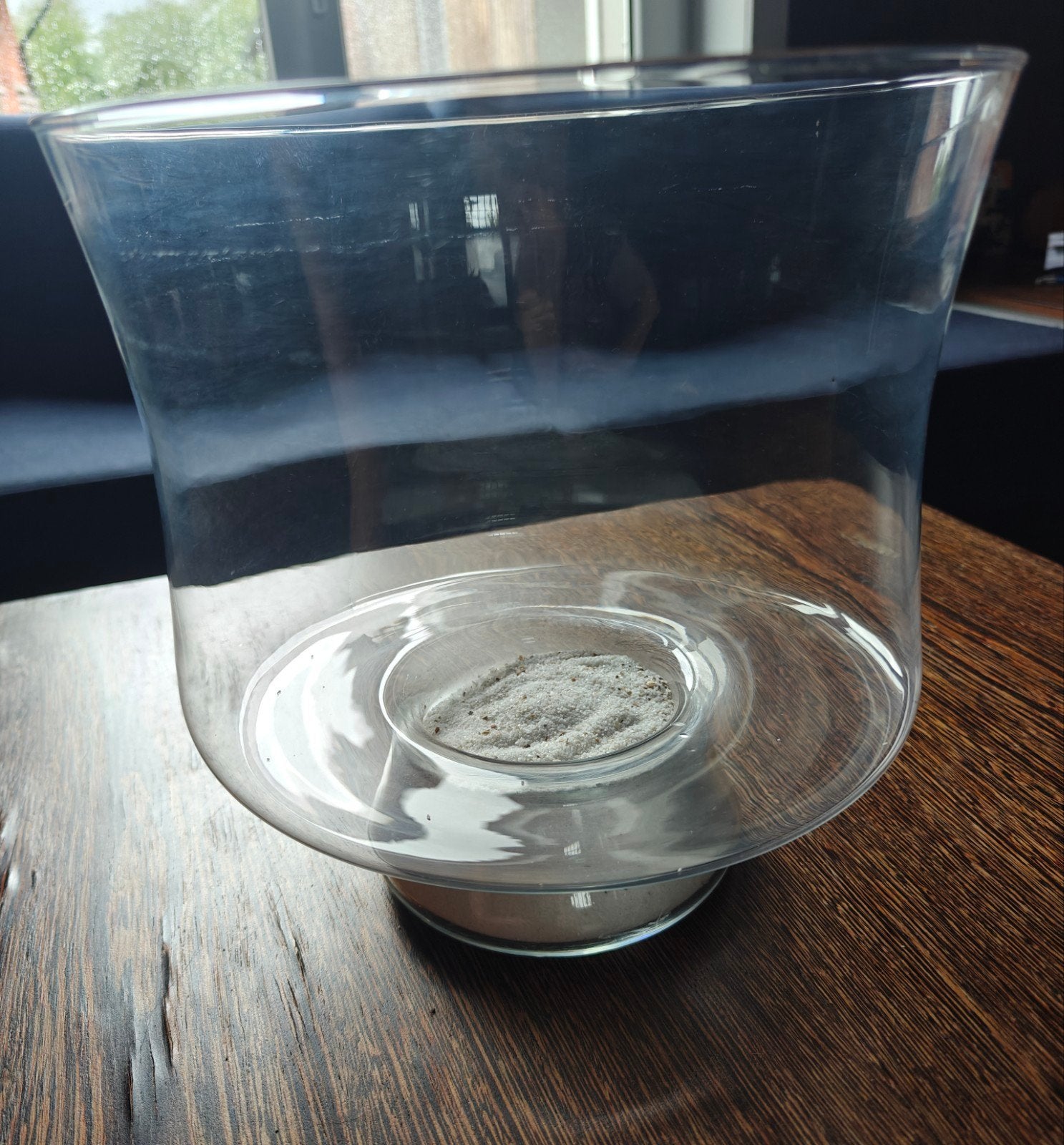 glazen vaas op voet, Huis en Inrichting, 24 cm, Gebruikt, Op voet, Transparant