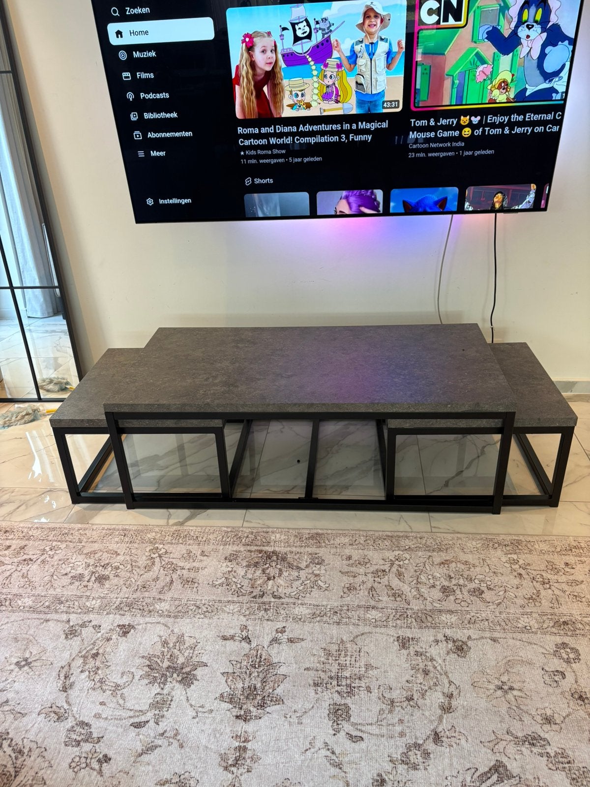 Salontafel 120x60 cm + 54x54 (x2), Huis en Inrichting, Ophalen, 100 tot 150 cm, 50 tot 100 cm, Zo goed als nieuw
